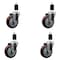 Service Caster 4'' Maroon Poly Wheel Swivel 1-1/2'' Expanding Stem Caster Set, 4PK SCC-EX20S414-PPUB-MRN-112-4 - alternate 1